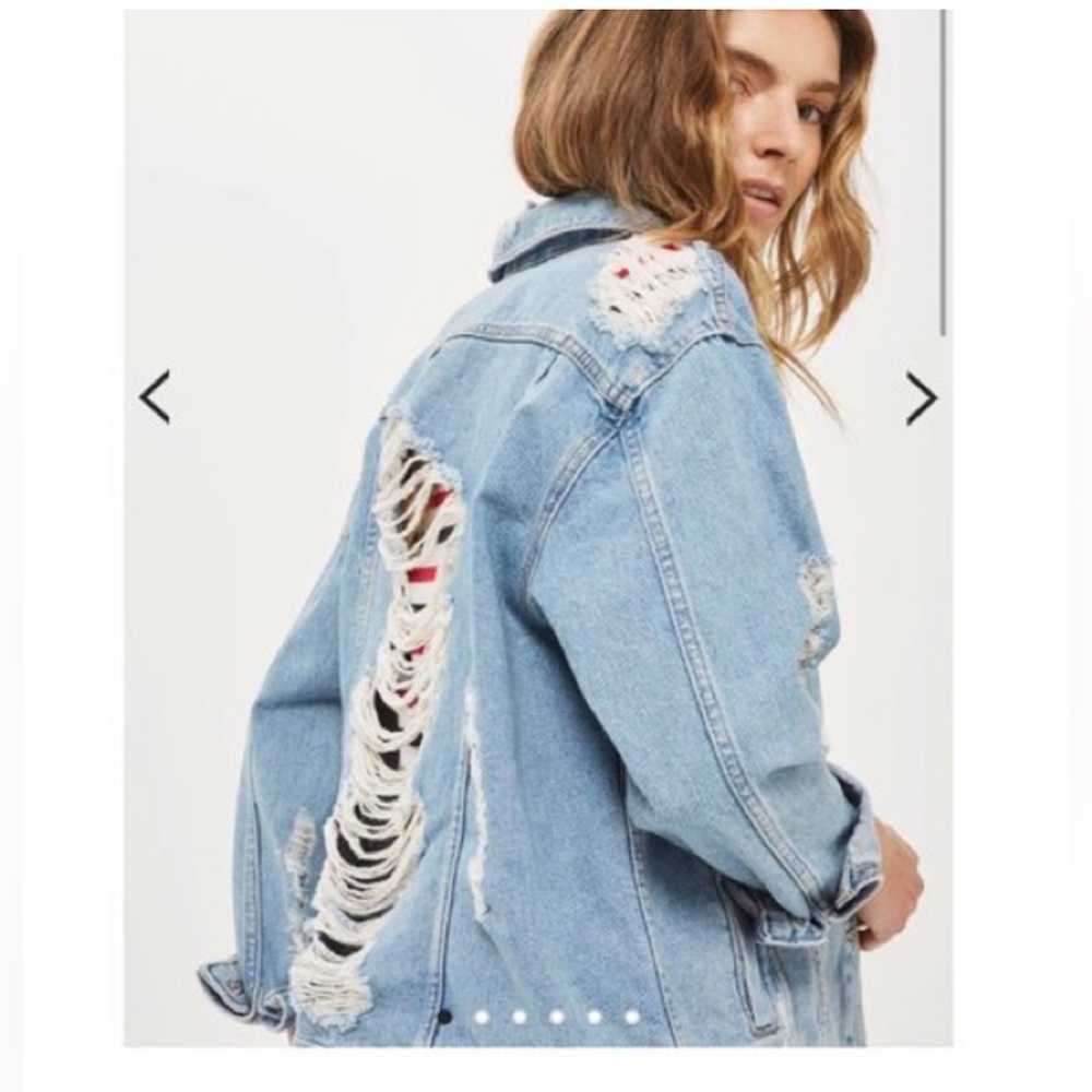 Topshop MOTO distressed denim jacket